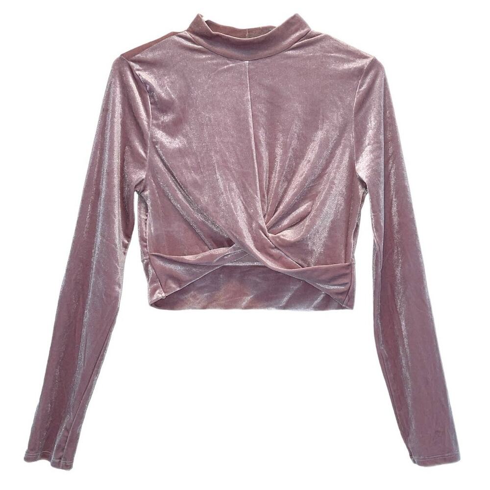Forever 21 Lavender Velvet Mock-neck Cropped Top Medium